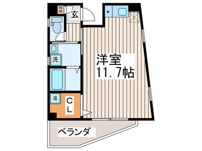WISTERIA BOX(ワンルーム/2階)の間取り写真