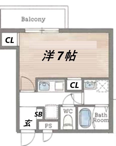 AILE柴島(1K/4階)の間取り写真