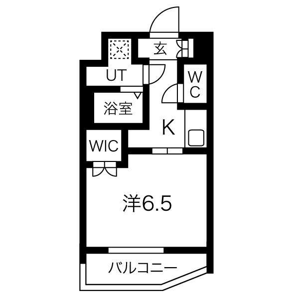エスプレイス阿波座パークテラス(1K/6階)の間取り写真