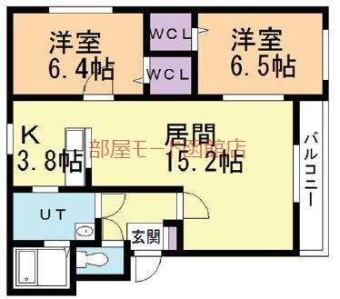 フィフティワンVOL.V(2LDK/4階)の間取り写真