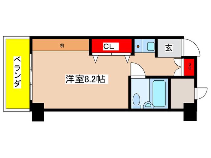 CRESCENT COURT KAWASAKI(ワンルーム/3階)の間取り写真