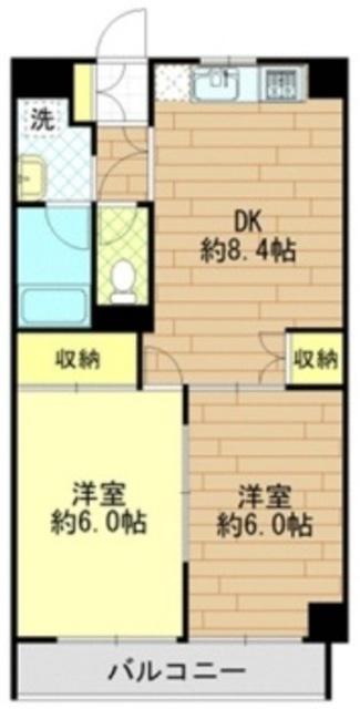 グレースハイムヌクイ(2DK/2階)の間取り写真