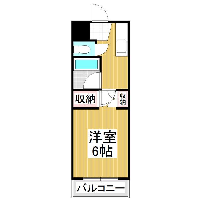 シティ輿石(1K/2階)の間取り写真