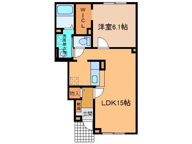 ブリッジ 13(1LDK/1階)の間取り写真