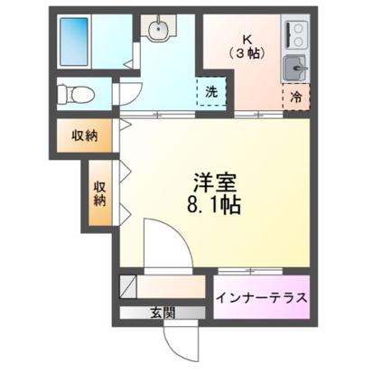 HALELEA・AOBA(1K/1階)の間取り写真