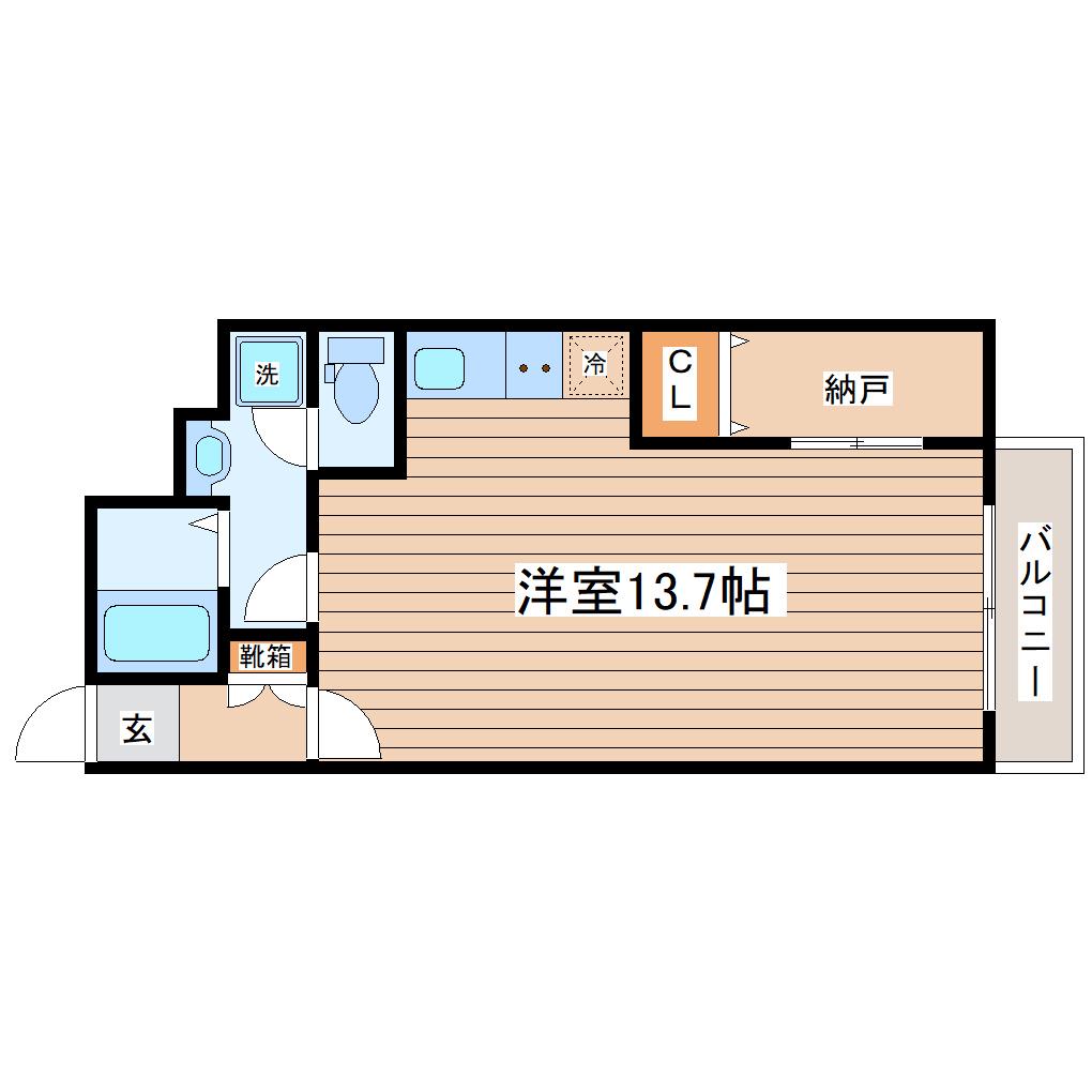 E-JAM長町(ワンルーム/4階)の間取り写真