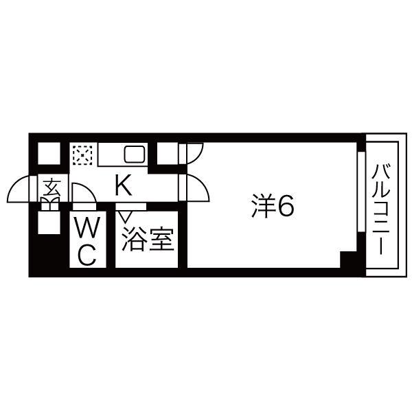 ビクトワール小阪(1K/6階)の間取り写真