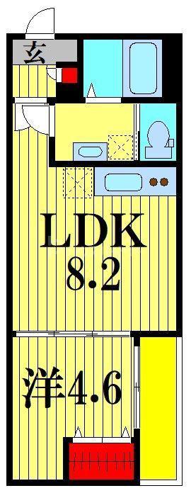 CRASTINE金町2丁目(1LDK/3階)の間取り写真