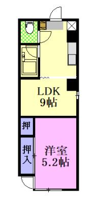 くれよんビル(1LDK/3階)の間取り写真