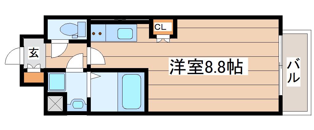 ラピスラズリ上杉(ワンルーム/6階)の間取り写真