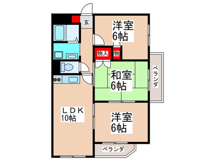 リエル城山南(3LDK/3階)の間取り写真