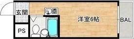 ヤングパレス阿倍野橋(ワンルーム/5階)の間取り写真