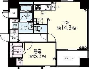 グランフルーヴ(1LDK/9階)の間取り写真
