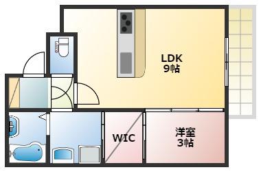 パロス明石ウエスト(1LDK/3階)の間取り写真