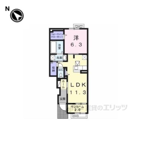 メゾン・シャトン1(1LDK/1階)の間取り写真