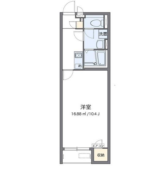 クレイノ木屋(1K/2階)の間取り写真