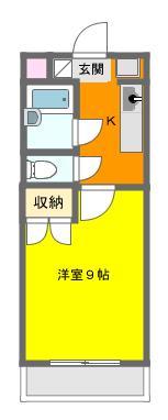 ローザンヌ VI(1K/2階)の間取り写真