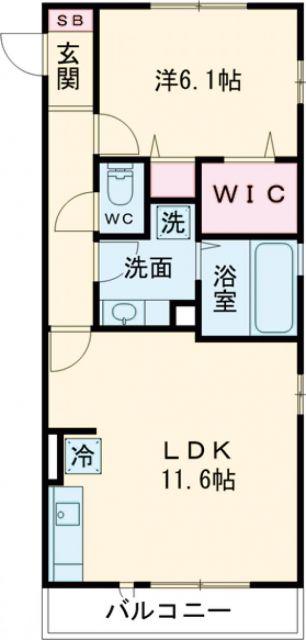 IVY TERRACE(1LDK/1階)の間取り写真