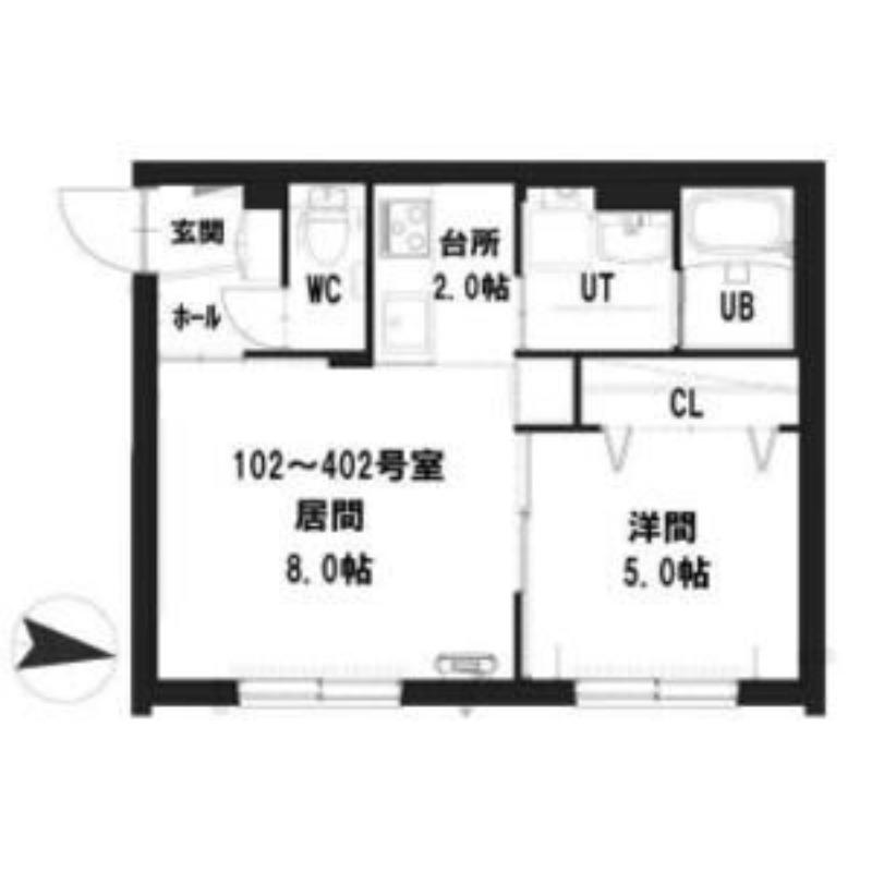 グランメール中島パーク(1LDK/3階)の間取り写真