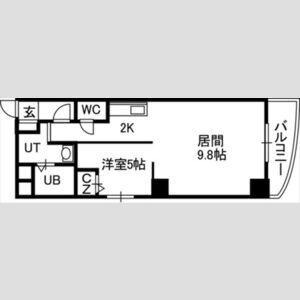 プルミエール札幌(1LDK/2階)の間取り写真