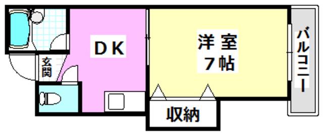 プレアール正雀II(1DK/3階)の間取り写真