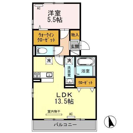 ファミール・カメリア(1LDK/2階)の間取り写真