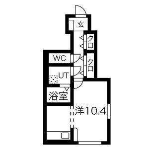アビタシオン(ワンルーム/1階)の間取り写真