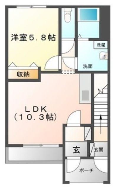 パークサイドII(1LDK/1階)の間取り写真