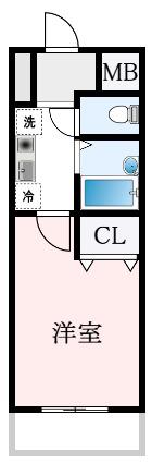 ビオス白鷺(1K/4階)の間取り写真