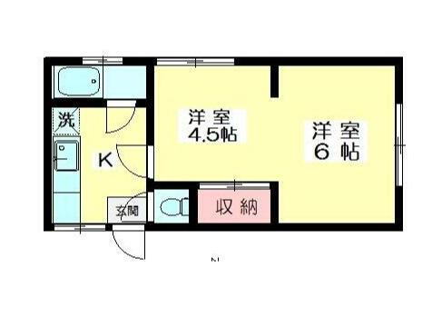 下北沢アサカ三陽マンション(2K/1階)の間取り写真