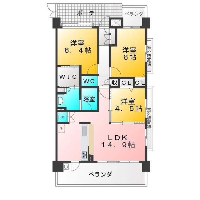 Dレスティア東伏見(3LDK/4階)の間取り写真