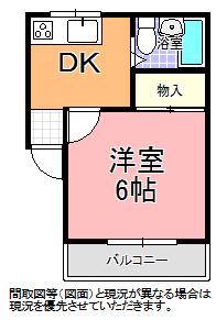 グレイス(1DK/1階)の間取り写真