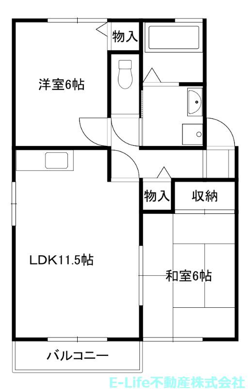 蘇望フォレストC(2LDK/2階)の間取り写真