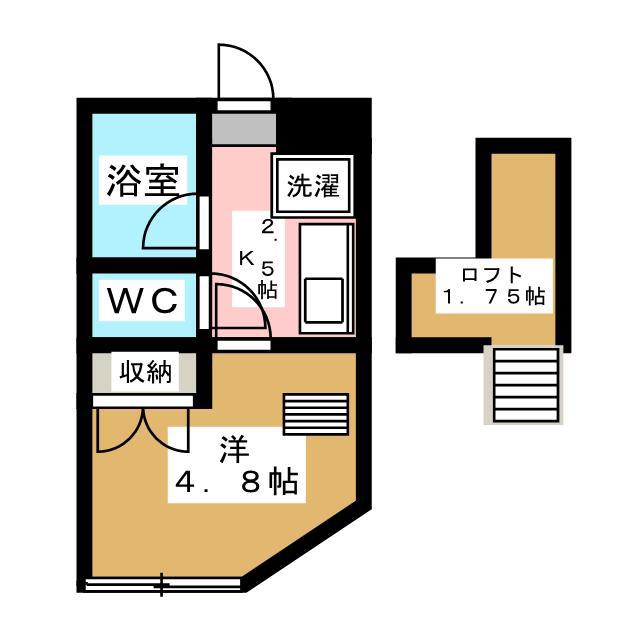 ストロベリーハイム(1K/1階)の間取り写真