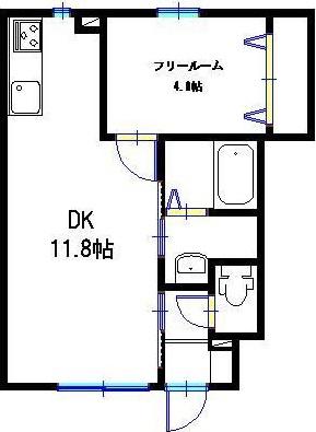 サニーフラット神屋(1LDK/1階)の間取り写真