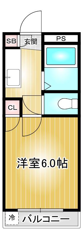 富士レイホービル第二(1K/2階)の間取り写真