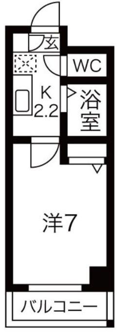 CASSIA浦安(1K/3階)の間取り写真