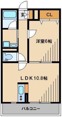 サンフレックス(1LDK/2階)の間取り写真