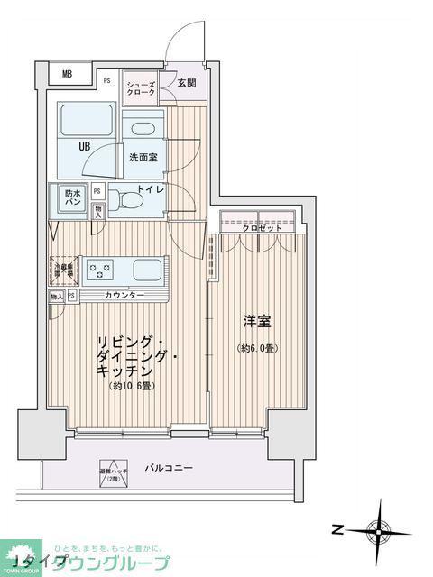 エスティメゾン錦糸町II(1LDK/8階)の間取り写真