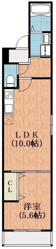 フジパレス沢ノ町V番館(1LDK/3階)の間取り写真