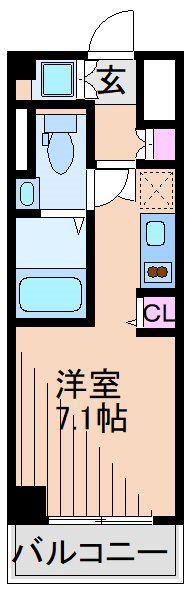 BEAUTE菊名(ワンルーム/2階)の間取り写真