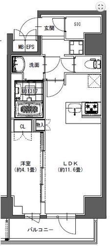 ラ ドゥセール東神田(1LDK/5階)の間取り写真