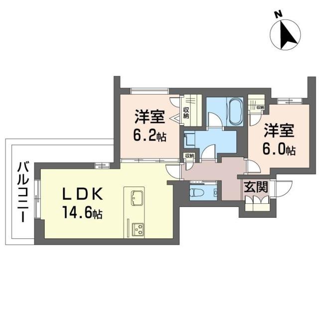 ソレイユ ルヴァン(2LDK/3階)の間取り写真