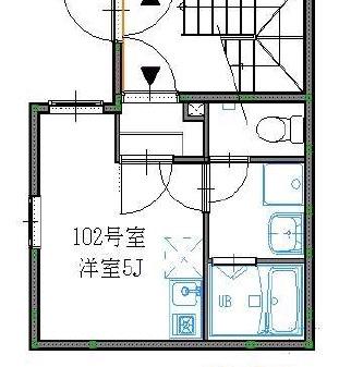 PRESI入谷(ワンルーム/1階)の間取り写真