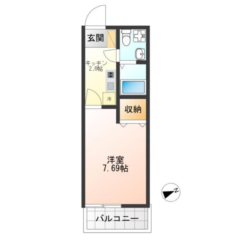REBLANCHE(1K/2階)の間取り写真