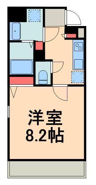 パークフロント常盤(1K/6階)の間取り写真