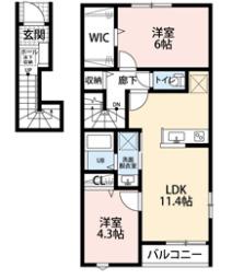 リーブルファイン柏新柏(2LDK/1階)の間取り写真