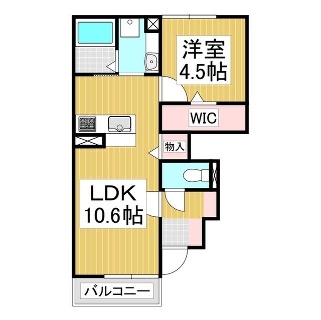 HABITATION K(1LDK/1階)の間取り写真