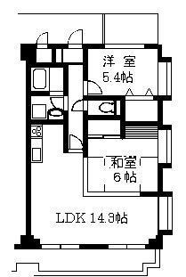 藤ロイヤル(2LDK/2階)の間取り写真