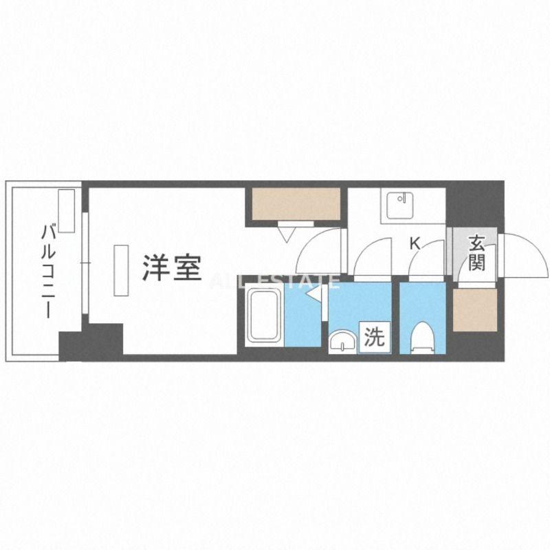 ファーストフィオーレ京橋ブレイニー(1K/2階)の間取り写真